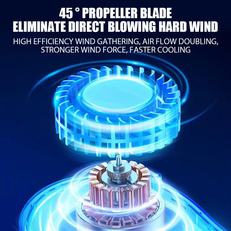 Portable Bladeless Neck Fan with Digital Display – USB Rechargeable, Hands-Free Cooling for Travel, Sports & Outdoor Use